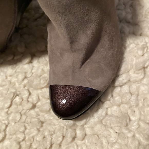 Nine West Suede Taupe High Heel 19" boot - Picture 4 of 9